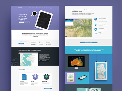 Mapbox Redesign colorful flat icons illustration ipad map mapbox redesign typography ui
