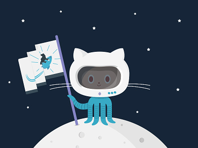 Mapbox + Github astronaut bear github helmet illustration mapbox moon octocat rocket space