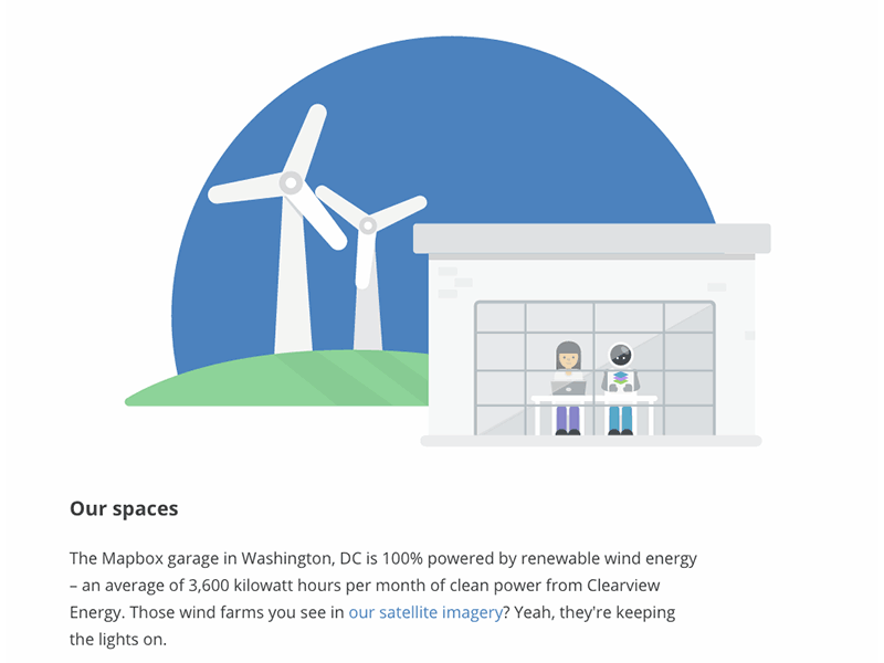 Green at Mapbox animated energy garage green mapbox renewable robot svg windmill