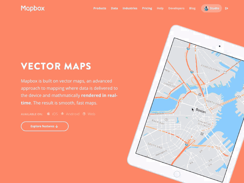 Vector Maps data landing page map mapbox mapbox studio tilt vector maps