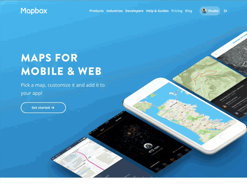 Responsive Design @ Mapbox homepage mapbox maps mobile responsive design