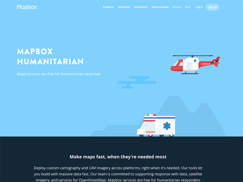 Mapbox Humanitarian ambulance animation helicopter humanitarian mapbox svg