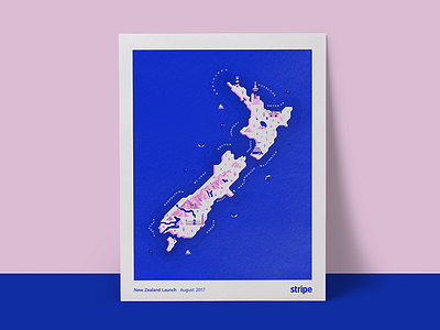 New Zealand Launch Poster new zealand stripe
