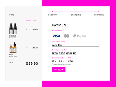 Daily UI #002 / Credit Card Check Out