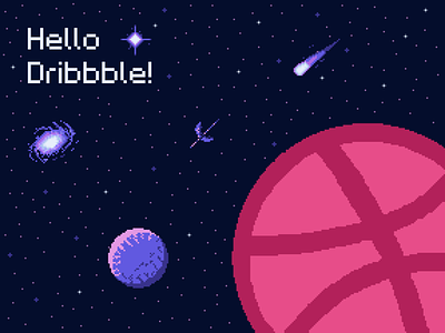 Hello Dribbble! illustration pixel art vector
