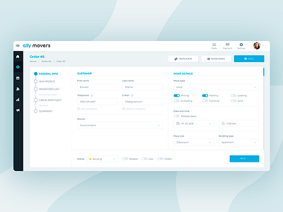 Logitics CRM crm logistics order ui ux