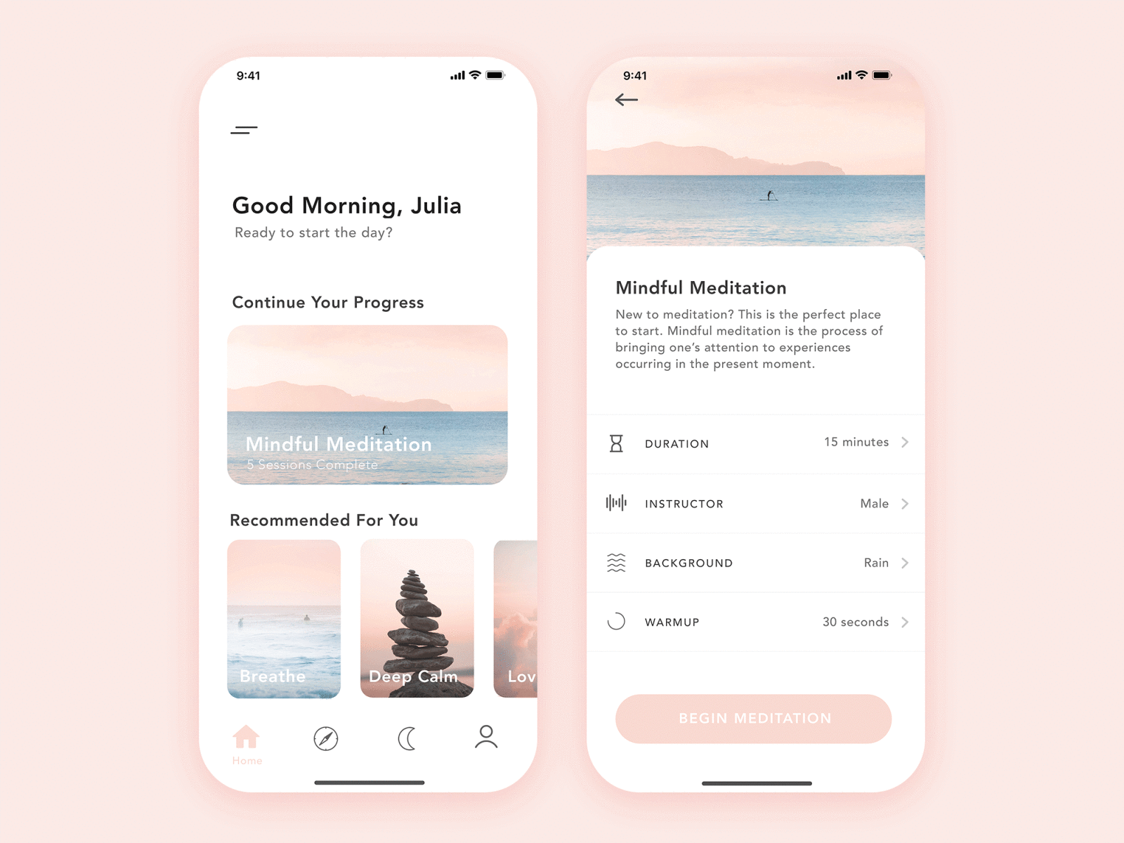 Meditation App by Julia Nasser on Dribbble