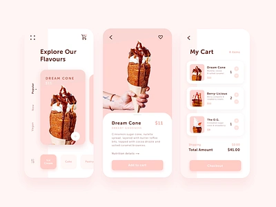 Dessert App app design dailyui delivery app food delivery ice cream mobile design ui ui design