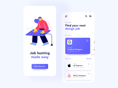Job Finder app design dailyui freelance job finder jobs mobile design ui ui design