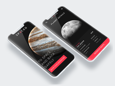 SPACED Challenge app design spacedchallenge travel ui ux