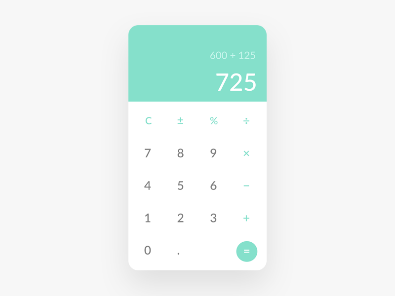 DailyUI 004 - Calculator app design ui design calculator dailyui