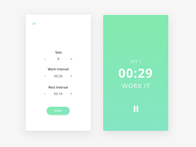 Interval Timer app design interval timer ui design