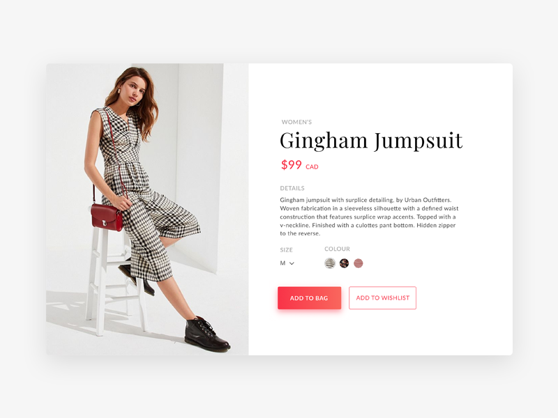 DailyUI 012 - Single Product single product dailyui web design ui design