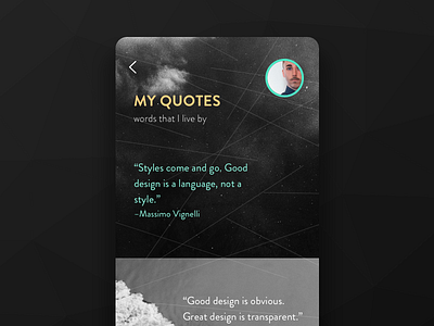 Quoty - words that I live by. aftereffects animation figma flinto framer hamburg principle pro quote ui ux visual
