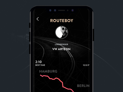 ROUTEBOY - Show your favorite routes android automotive car flinto framer hamburg ios map pro route ui ux