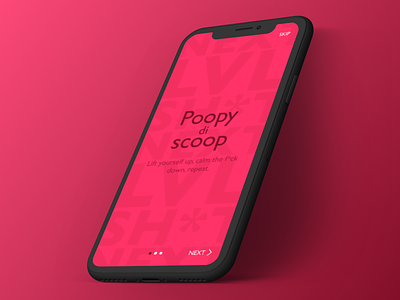 Poopy di scoop clean interface iphonex kanye onboarding shit typo welcome