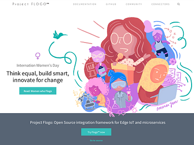 Womens day landing page graphic design illustration web