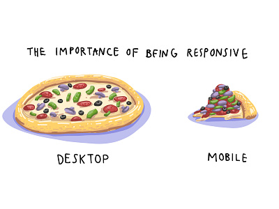 Non-responsive Pizza cartoon design illustration ipad procreate art