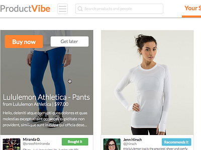 ProductVibe product stream ecommerce recommendations social