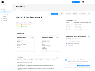 Electronic Medical Record - Patient Card emr patient card ui