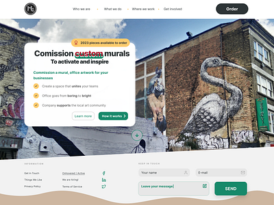 Daily UI #003: Landing Page bricklane dailyui dailyui003 figma graffiti landingpage murals realistic ui ux website