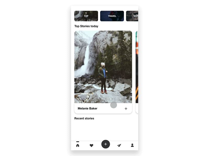 Social Media Story Navigatio Scenario adobe xd ae after effects animation dailyui debut grid instagram interactive ios mobile application mobile design mockup social media story ui ux xd