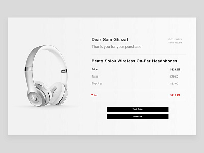 DailyUI Day#017 -Email Receipt-