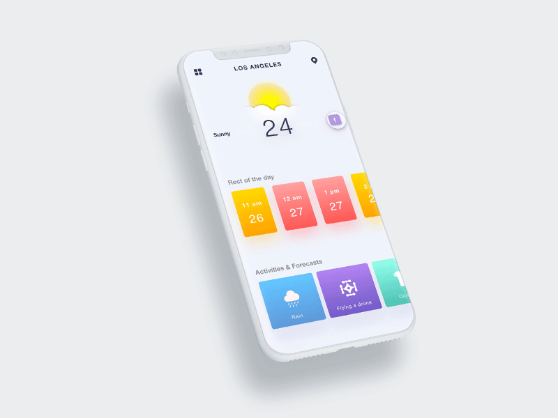 DailyUI Day#037 -Weather Screen- adobexd app apps concept design grid interactive ui user experience user interface ux weather