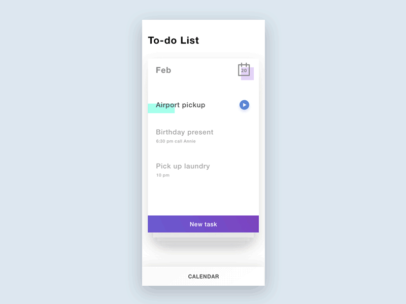 DailyUI Day#042 -To-Do List- adobexd ae animation cards dailyui design grid interactive minimal todo list ui user experience user interface ux