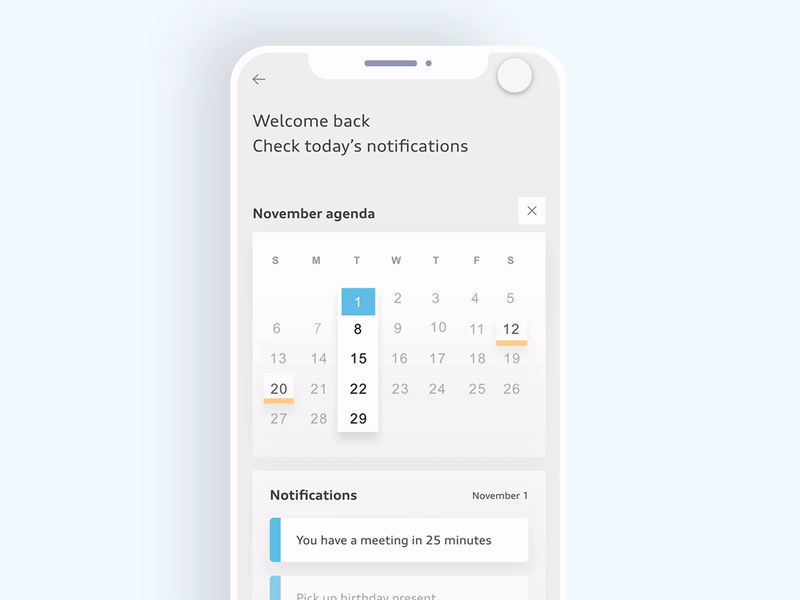 DailyUI Day#049 -Notifications- adobexd animation apps dailyui grid ios ui user experience user interaction user interface ux web design