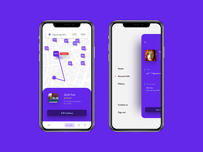 Park'N app - Peer-to-peer parking adobexd apps dailyui grid interactive ios ui user experience user interface ux