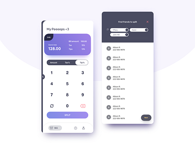 Split expenses app adobexd apps calculator expenses grid interactive ios split ui user experience user interface ux