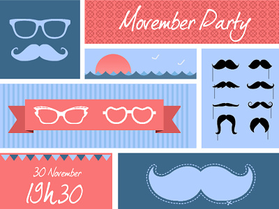 Movember Party glasses movember mustache