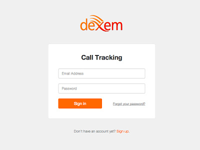 New login box for Dexem's products app button flat login saas sign in web