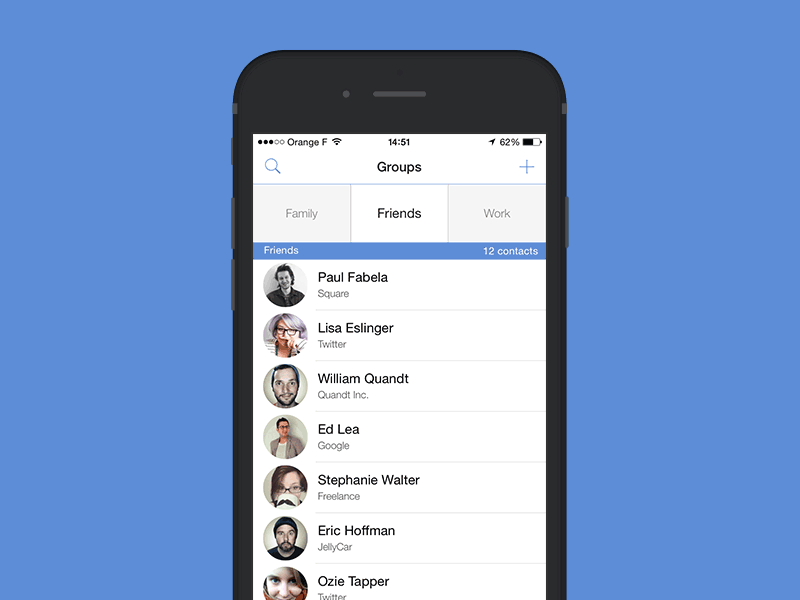 Add colors to your groups of contacts