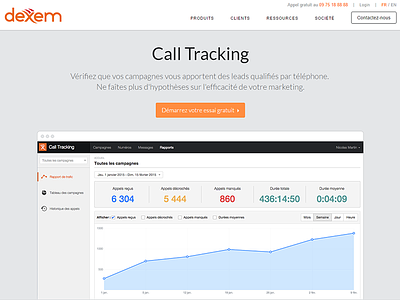 Coming soon... call tracking dexem saas startup website