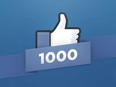 1000 likes 1000 facebook like likes milestone ribbon thumbs