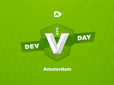 Dev Day V 020 amsterdam badge dev day label a pattern ribbon