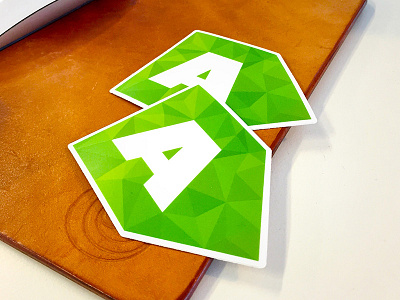Label A Stickers green label a polygons stickers