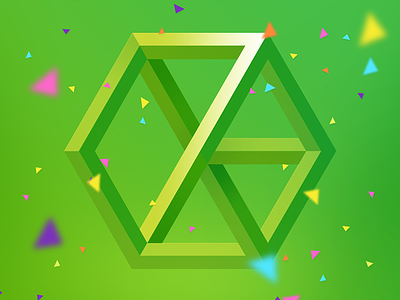7 7 anniversary birthday confetti escher green