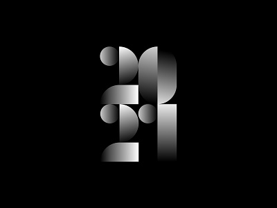 HAPPY 2021 2021 gradient minimal minimal logo number type typeface vector visual design