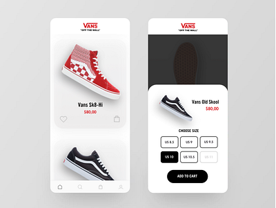 Vans App Redesign app appdesign brand design cool design ecommerce prototype redesign skate skateboard sketch sneakers streetwear uidesign uidesing uxui vans visual design