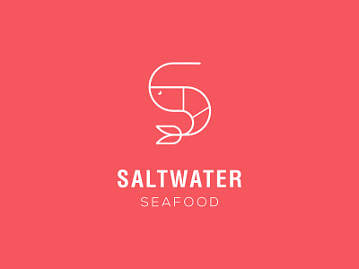 Saltwater Seafood logo animal brand identity branding fish logo food food logo illustration illustrator logo minimal minimal logo restaurant restaurant branding restaurant logo s logo seafood shrimp visual visual design