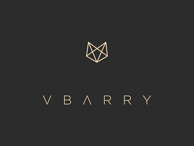 VBARRY Logo animal logo brand identity branding brown flat flat logo fox fox logo minimal minimal logo minimalist v logo vector visual design