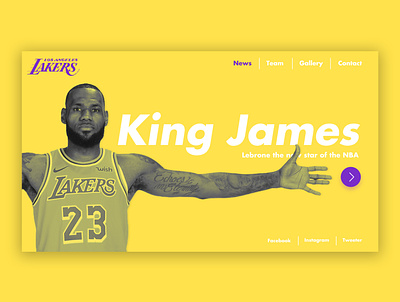 Lakers basketball call to action design leakers lebrone minimal minimal logo nba sport app sport web ui uxdesign uxui vector visual design web site design