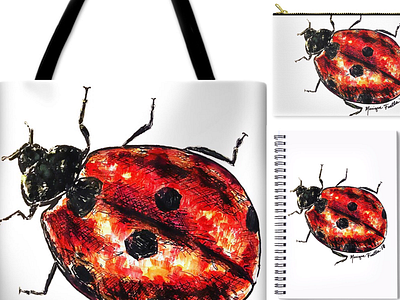 "Ladybug" product launch! home decor illustration insect ladybug ladybugs red watercolor