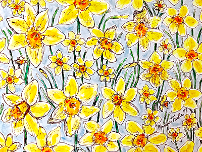 "Daffodils" Product Launch! daffodils flowers illustration markers spring watercolors