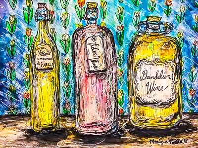 "Homemade Wine" illustration bottles illustration ink limoncello pen watercolor wine