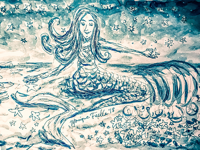 Star Bearer Mermaid! mermaid painting sketchbook watercolor