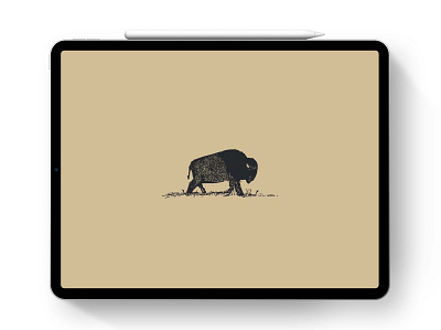 Bison Sketch | iPad Pro chimney rock design hand drawn illustration ipad pro negative space logo positive and negative space procreate app procreate art sketch